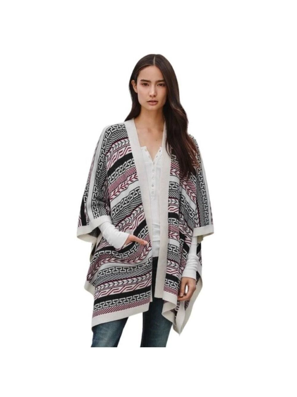 ** Golden by TNA Roohan Aztec Poncho Cape Cardigan w/ Alpaca and Wool Size S/M